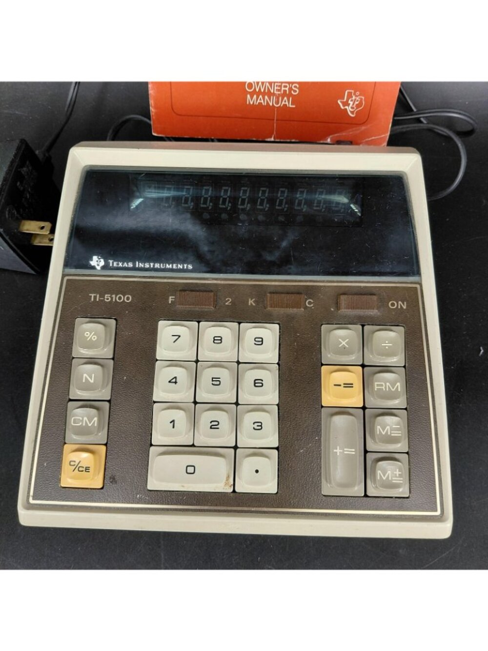 Texas Instruments TI-5100 Desktop Electronic Calculator Adapter Manual WORKS - Picture 2 of 8